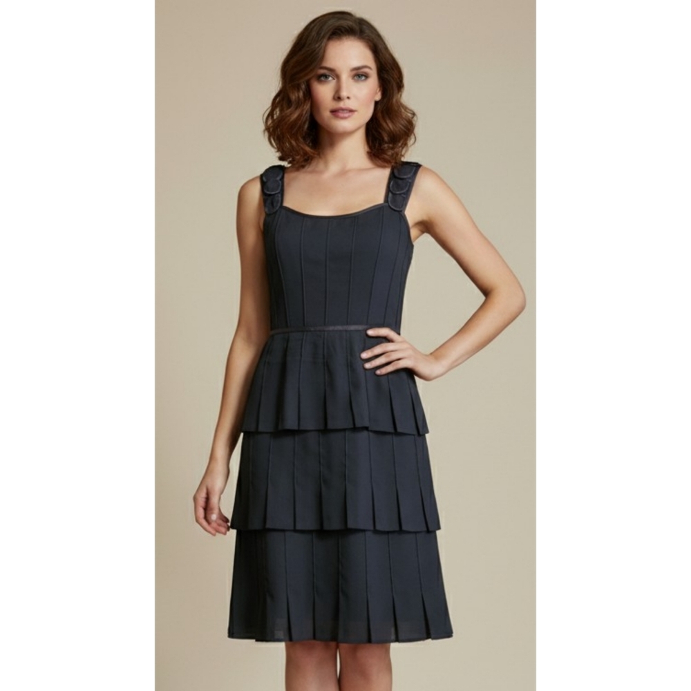 Eliza J Royal Collection Ruffle Tiered Mini dress Black Size 10